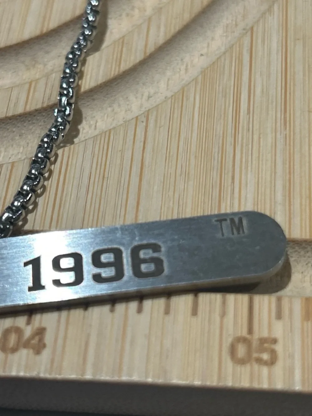 Silver color dog tag style 1996!Pendant Necklace - Silver